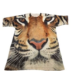 *Get A Life*  Tiger Double Sided Print Graphic T Shirt
